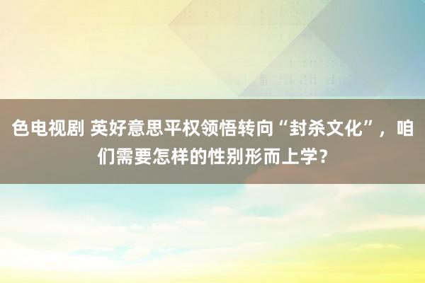 色电视剧 英好意思平权领悟转向“封杀文化”，咱们需要怎样的性别形而上学？