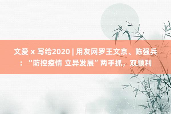 文爱 x 写给2020 | 用友网罗王文京、陈强兵：“防控疫情 立异发展”两手抓，双顺利